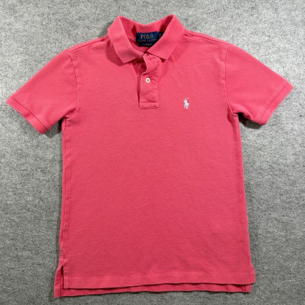 Polo Ralph Lauren Polo Shirt Boys S 8 Pastel Red Classic Fit Cotton Pony Preppy